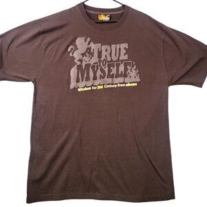 True To Myself Mens Graphic T-Shirt Brown 3X Akcess Brown Short Sleeve Pakistan